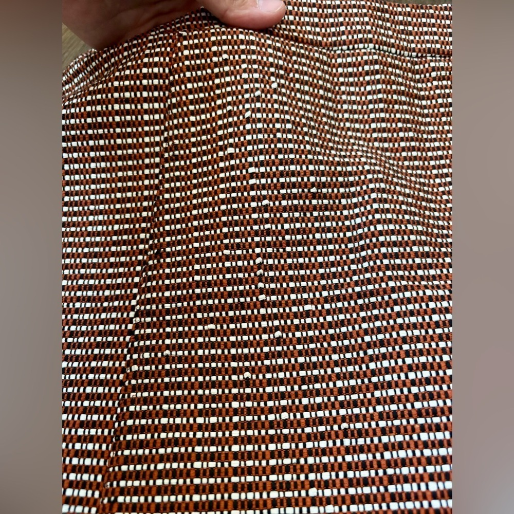 Topshop Black, White & Rust Printed Skirt – Size 8 - Picture 8 of 12